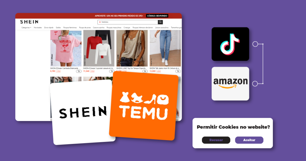 Temu processada, TiktTok com Amazon e cookies